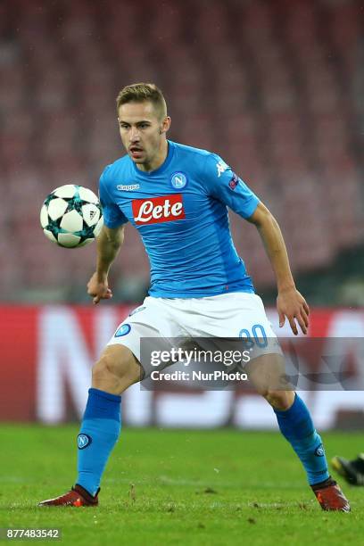 Marko Rog of Napoli at San Paolo Stadium in Naples, Italy on November 21 during the UEFA Champions League Group F football match Napoli vs Shakhtar...