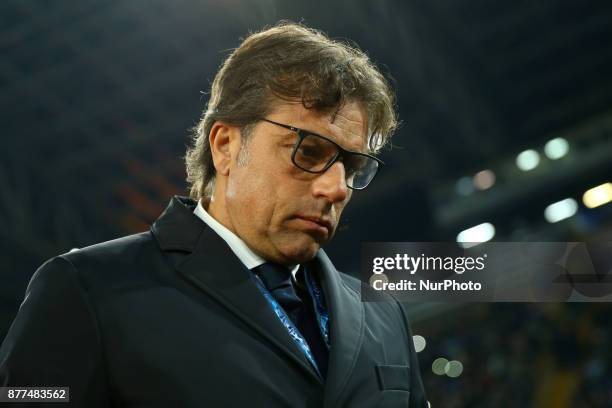 The Napoli sport director Cristiano Giuntoli at San Paolo Stadium in Naples, Italy on November 21 during the UEFA Champions League Group F football...