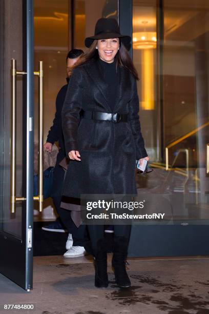 Eva Longoria is seen in Midtown South on November 22, 2017 in New York City.