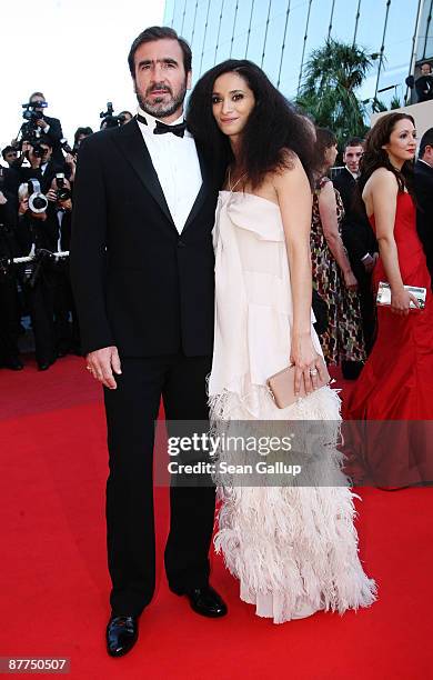 Actor Eric Cantona and wife Rachida Brakni attend the Looking For Eric Premiere held at the Palais Des Festivals during the 62nd International Cannes...