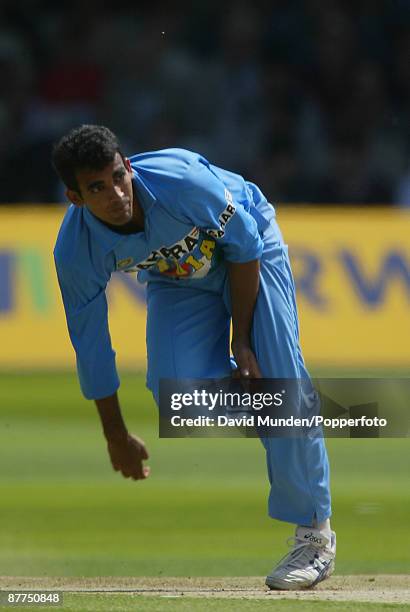 Cricket: Nat West Series 2002 Final England v India at Lord's ZAHEER KHAN / INDIA