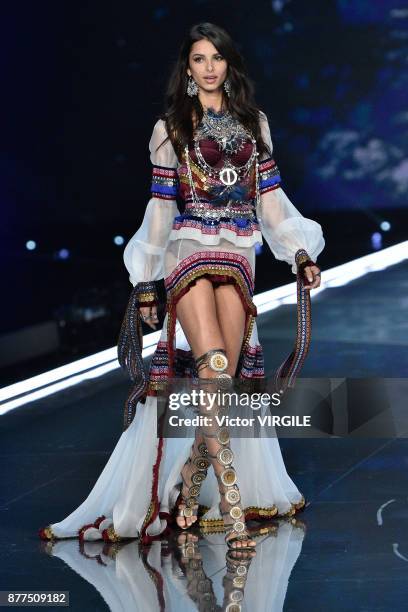 Bruna Lirio walks the runway at the 2017 Victoria's Secret Fashion Show In Shanghai - Show at Mercedes-Benz Arena on November 20, 2017 in Shanghai,...