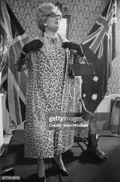Australian actor and writer Barry Humphries as Dame Edna Everidge, 19th October 1978.