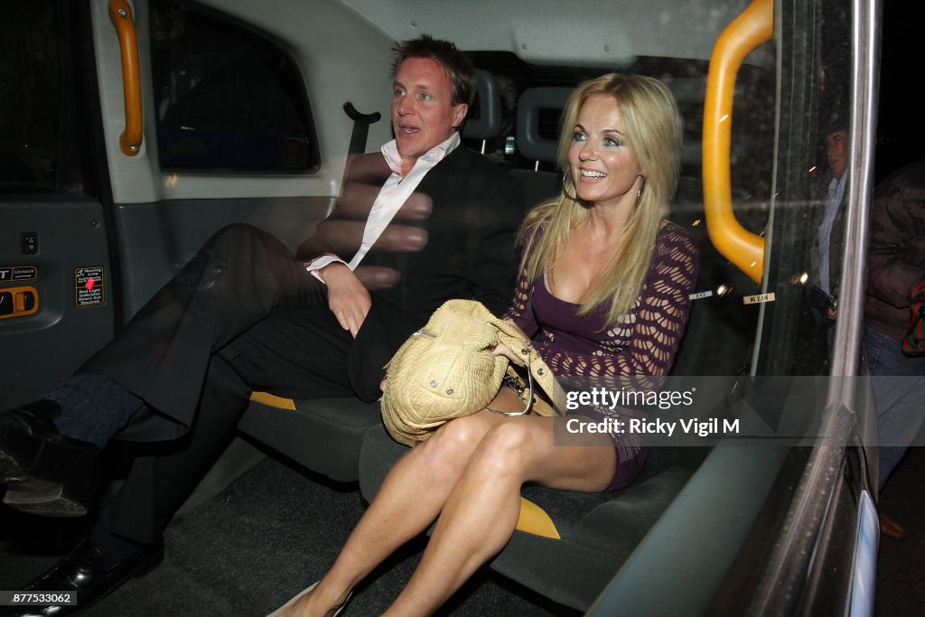 Geri Halliwell arriving at Lady Gaga's private gig at Annabel's on