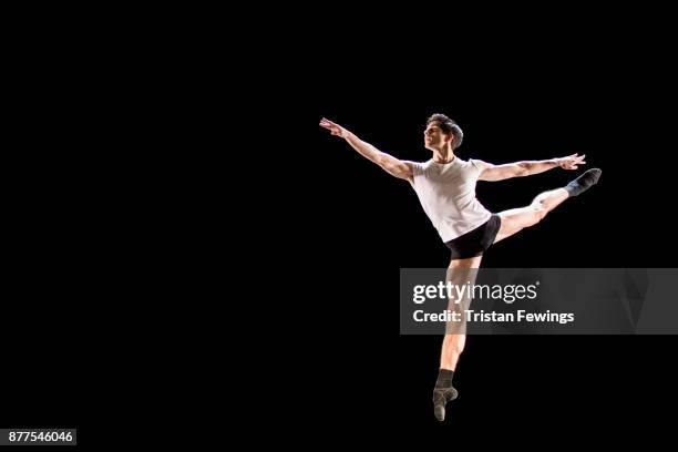 Giovanni Princic performs during a dress rehearsal for Ivan Putrov's "Men In Motion" at The London Coliseum on November 22, 2017 in London, England.