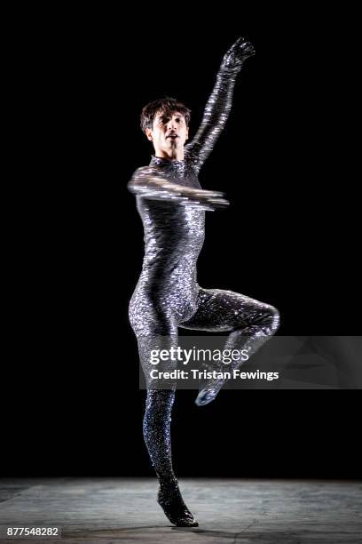 Ballet dancer performs during a dress rehearsal for Ivan Putrov's "Men In Motion" at The London Coliseum on November 22, 2017 in London, England.