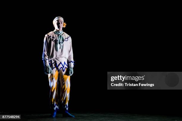 Ballet dancer performs during a dress rehearsal for Ivan Putrov's "Men In Motion" at The London Coliseum on November 22, 2017 in London, England.