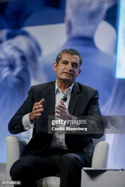 Enrique Ochoa Reza, president of the National Executive Committee for the Institutional Revolutionary Party , listens during the El Financiero...