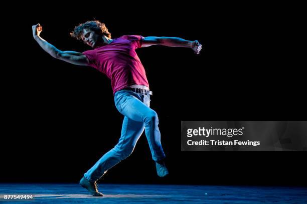 Matthew Ball performs during a dress rehearsal for Ivan Putrov's "Men In Motion" at The London Coliseum on November 22, 2017 in London, England.