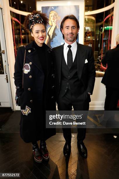 Nathalie Emmanuel and Jay Rutland attend an intimate VIP private view for The Connor Brothers, with catering by Michelin Starred chef Tom Sellers, at...