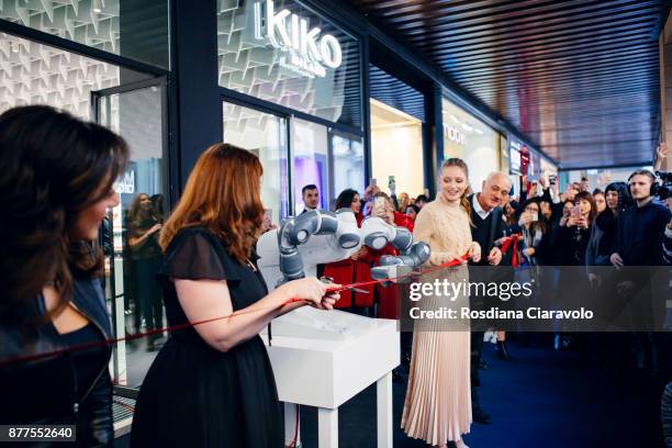Italian Beauty Youtuber and Make up artist Clio Zammatteo and Italian Actress Beatrice Vendramin attend the KikoID store opening on November 22, 2017...