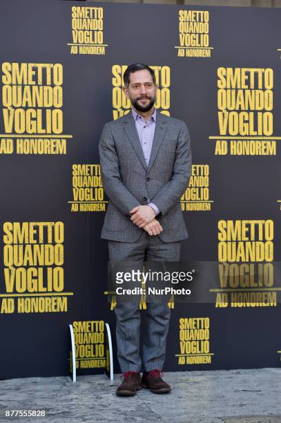 During the photocall film Smetto quando voglio Ad Honorem at Cinema Moderno, in Rome, on november 22, 2017