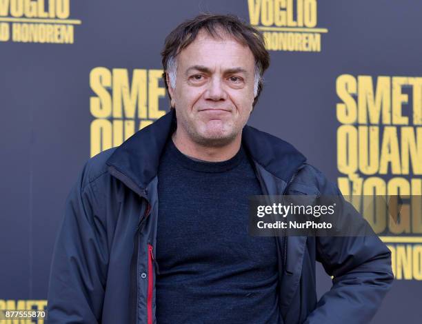 Francesco Acquaroli during the photocall film Smetto quando voglio Ad Honorem at Cinema Moderno, in Rome, on november 22, 2017