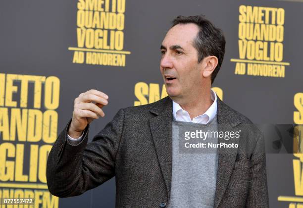 Paolo Calabresi during the photocall film Smetto quando voglio Ad Honorem at Cinema Moderno, in Rome, on november 22, 2017
