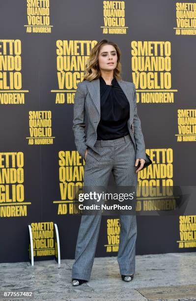 Greta Scarano during the photocall film Smetto quando voglio Ad Honorem at Cinema Moderno, in Rome, on november 22, 2017