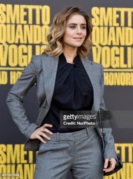 Greta Scarano during the photocall film Smetto quando voglio Ad Honorem at Cinema Moderno, in Rome, on november 22, 2017