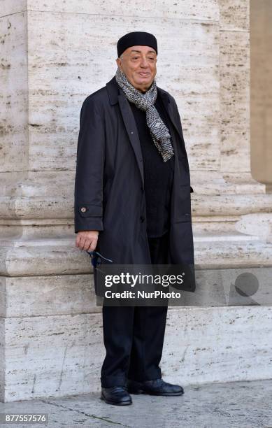 Beppe Barra during the photocall film Smetto quando voglio Ad Honorem at Cinema Moderno, in Rome, on november 22, 2017