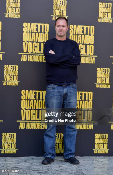 Pietro Sermonti during the photocall film Smetto quando voglio Ad Honorem at Cinema Moderno, in Rome, on november 22, 2017