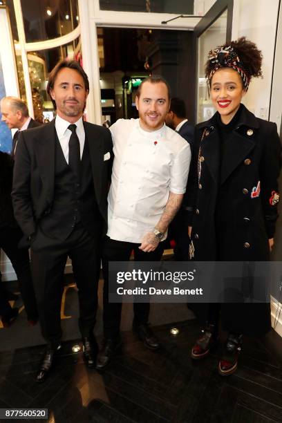 Jay Rutland, Tom Sellers and Nathalie Emmanuel attend an intimate VIP private view for The Connor Brothers, with catering by Michelin Starred chef...