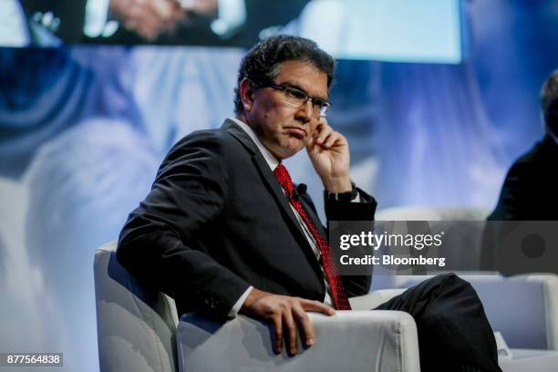 Senator Armando Rios Piter, Independent 2018 Mexican presidential candidate, listens during the El Financiero Political Summit in Mexico City,...