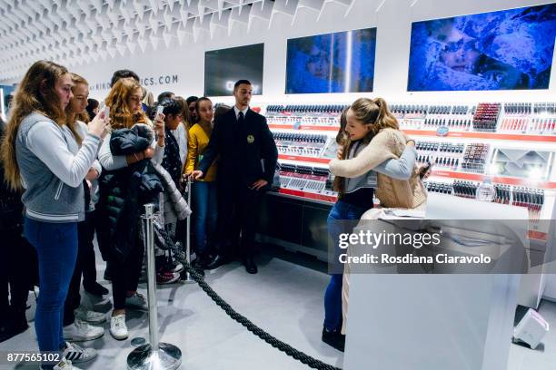 Italian Actress Beatrice Vendramin attends the KikoID store opening on November 22, 2017 in Milan, Italy.