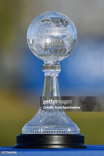 The CME Globe trophy is on display during the final round of the LPGA CME Group Championship at Tiburon Golf Club on November 19, 2017 in Naples, FL.