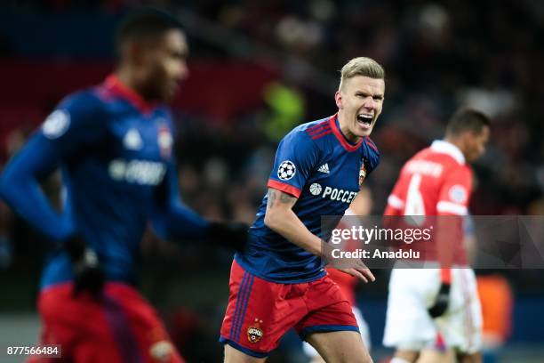 Pontus Wernbloom of CSKA Moscow in action during the UEFA Champions League Group A soccer match between CSKA Moscow and Benfica at VEB Arena in...