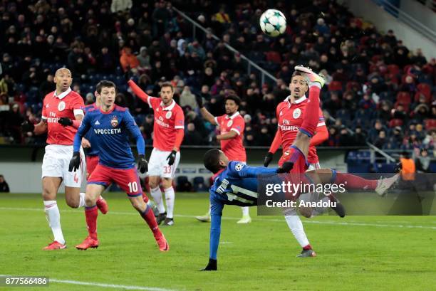 Vitinho of CSKA Moscow in action during the UEFA Champions League Group A soccer match between CSKA Moscow and Benfica at VEB Arena in Moscow, Russia...