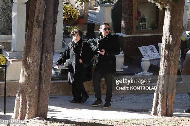 The funeral of Salvatore Riina known as Toto 'Riina, the head of the dome, mafia boss, in Corleone, Sicily, southern Italy. In the picture Ninetta...