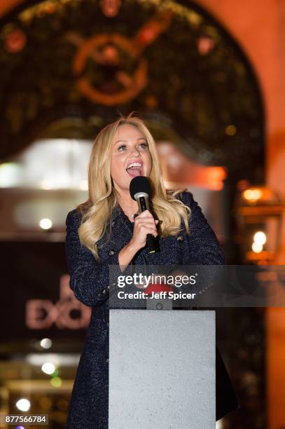 Emma Bunton switches on the Christmas lights at The Royal Exchange on November 22, 2017 in London, England.