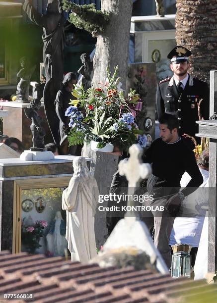 The funeral of Salvatore Riina known as Toto 'Riina, the head of the dome, mafia boss, in Corleone, Sicily, southern Italy. In the picture relatives...