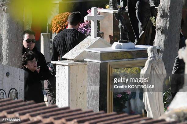 The funeral of Salvatore Riina known as Toto 'Riina, the head of the dome, mafia boss, in Corleone, Sicily, southern Italy. In the picture Ninetta...