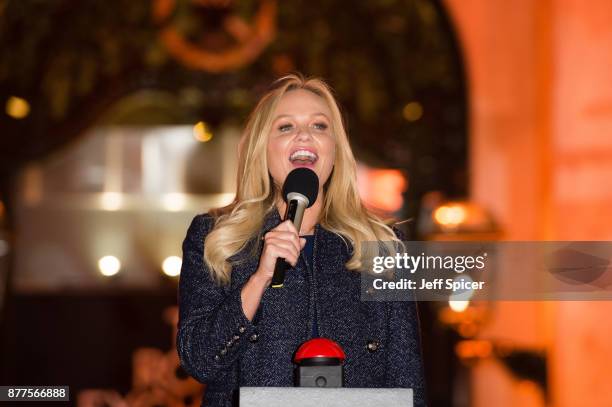 Emma Bunton switches on the Christmas lights at The Royal Exchange on November 22, 2017 in London, England.