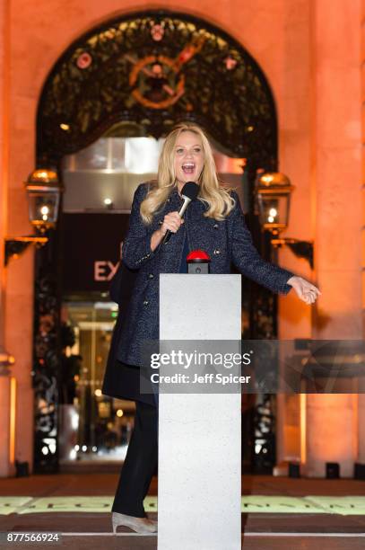 Emma Bunton switches on the Christmas lights at The Royal Exchange on November 22, 2017 in London, England.