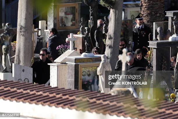 The funeral of Salvatore Riina known as Toto 'Riina, the head of the dome, mafia boss, in Corleone, Sicily, southern Italy. In the picture relatives...