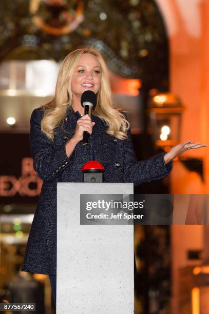 Emma Bunton switches on the Christmas lights at The Royal Exchange on November 22, 2017 in London, England.