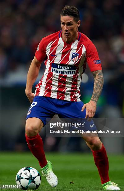 Fernando Torres of Atletico de Madrid in action during the UEFA Champions League group C match between Atletico Madrid and AS Roma at Estadio Wanda...