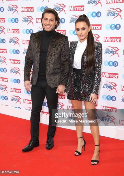 Kem Cetinay and Amber Davies attend the Pride of Sport awards at Grosvenor House, on November 22, 2017 in London, England.