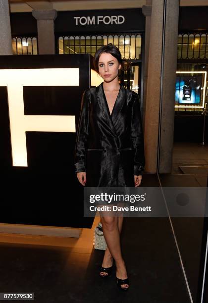 Billie JD Porter attends the opening of the first TOM FORD global beauty store at Covent Garden on November 22, 2017 in London, England.