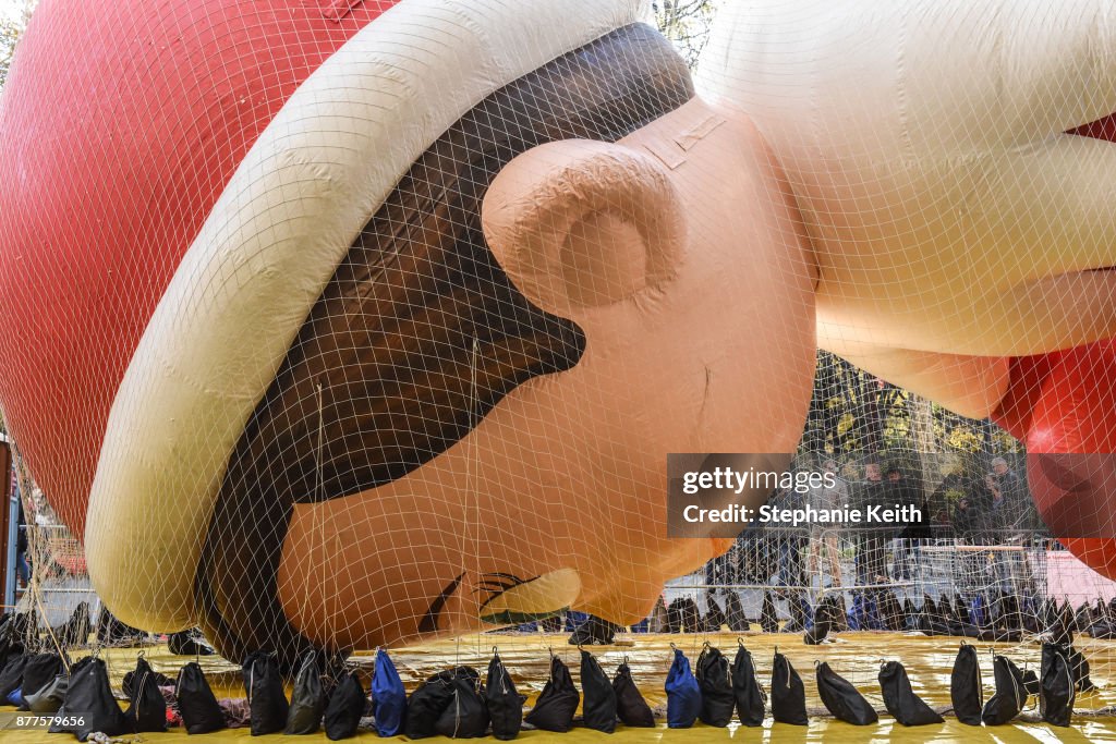 Floats For The Annual Macy's Day Parade Are Prepared In Central Park
