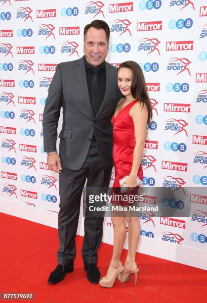 David Seaman and Frankie Poultney attend the Pride of Sport awards at Grosvenor House, on November 22, 2017 in London, England.