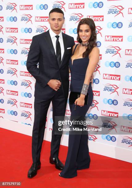 Jermaine Jenas and Ellie Penfold attend the Pride of Sport awards at Grosvenor House, on November 22, 2017 in London, England.