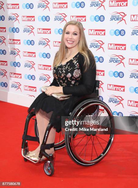 Hannah Cockcroft attends the Pride of Sport awards at Grosvenor House, on November 22, 2017 in London, England.