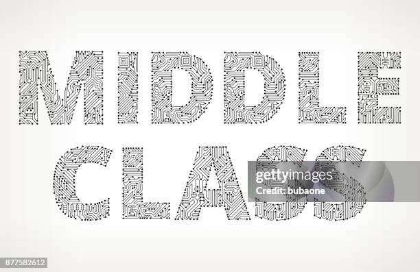 middle class circuit board vector buttons - middle class stock illustrations