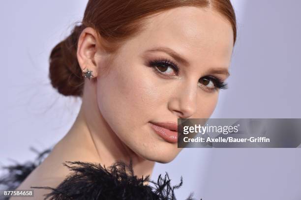 Actress Madelaine Petsch arrives at the 2017 American Music Awards at Microsoft Theater on November 19, 2017 in Los Angeles, California.