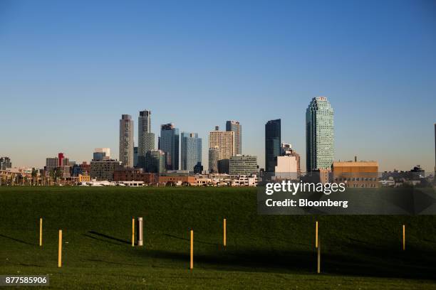 Buildings stand in the borough of Queens as seen from the Cornell Technion campus on Roosevelt Island in New York, U.S., on Tuesday, Oct. 17, 2017....