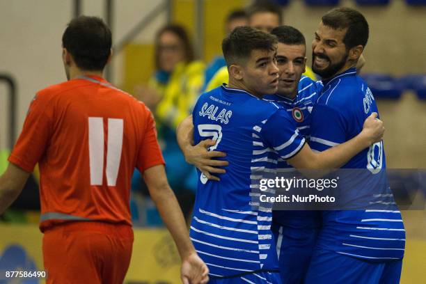 Cristian Borruto of Pescara Calcio a 5 celebrate the goal of 2-0 during the Elite Round of UEFA Futsal Cup 17/18 match between Pescara Calcio a 5 and...