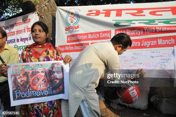 Akhil Bhartiya Shakti Samaj launched a signature campaign ,Bran effigy of Film Director Sanjay Leela Bhansali and protest against the release of the...