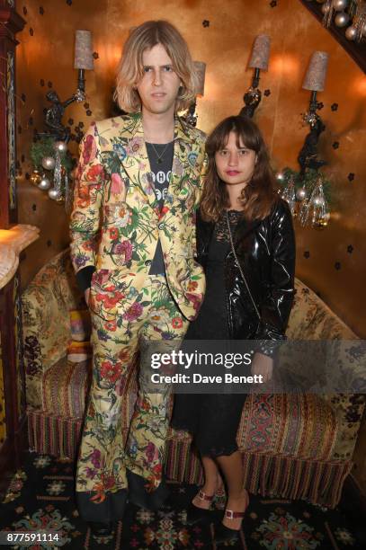 Bunny Kinney and guest attend the Nick Cave & The Bad Seeds x The Vampires Wife x Matchesfashion.com party at Loulou's on November 22, 2017 in...