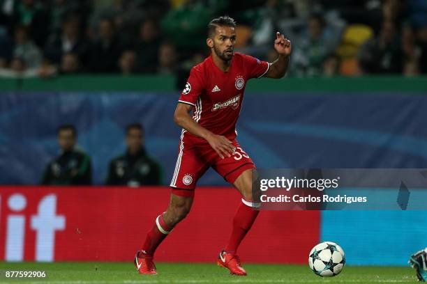 Olympiakos Piraeus midfielder Mehdi Carcela Gonzalez from Marrocos during the UEFA Champions League match between Sporting CP and Olympiakos Piraeus...